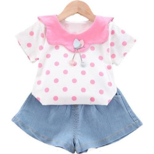 New Fashion Summer Baby Girl Clothes Children Cute Cotton T-Shirt Shorts 2Pcs/Set Toddler Costume Infant Clothing Kids Tracksuit