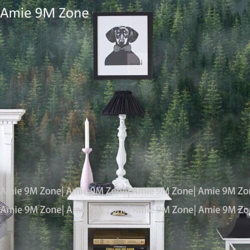 Tuya Art wall-papers sage green color trees relief and peace art mural wallpaper for living room bed room wallpapers for walls