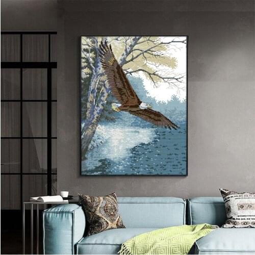 Joy Sunday Cross Stitch Kits The Eagle Wings Patterns 14CT 11CT Counted Cross Stitch Kits Printed Handmade Embroidery Needlework