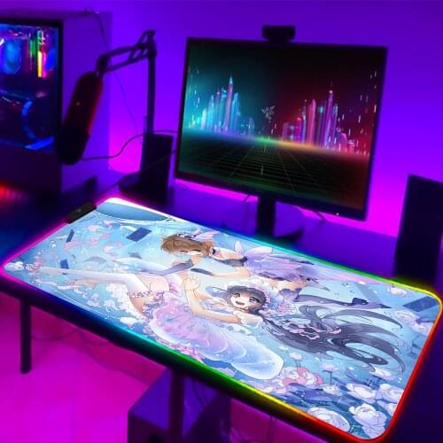 RGB Cardcaptor Sakura Mouse Pad Large Gamer PC Computer Keyboard Rubber 900x400 Desk Mat LOL Carpet Gaming accessories Mousepad