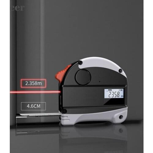 40M Laser Measuring Tape 2-In-1 131FT Multi Angle Measure Tapes 5M With LCD Digital Display Laser Distance Meter USB Charging
