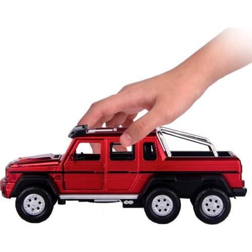 1:32 Mercedes Benz Brabus 6X6 ORV Alloy Diecast Vehicles with Lights Sounding Effect Pull-back Car Model Toy Collection