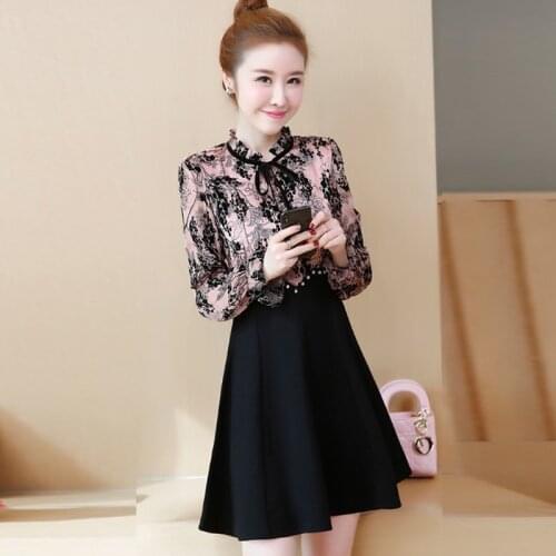 Fashion Qualities Slim Fit Patchwork Floral Chiffon Dress High Waist Diamonds Ruffles collar Sweet Style Female Dress Plus Size