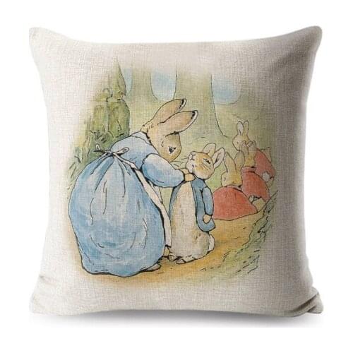 Cartoon Cushion Cover Kids Gift 45x45cm Linen cute Animals rabbit Pillows Covers Sausage Throw Pillow Cases Custom Pillowcase