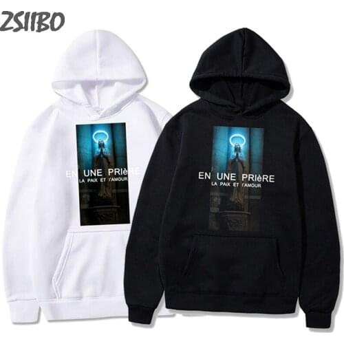 Harajuku 2019 Virgin Mary Printed Mens sweatshirt Funny Hoodies Men women Unisex Hip Hop Casual Hooded Tops Streetwear XXS-4XL