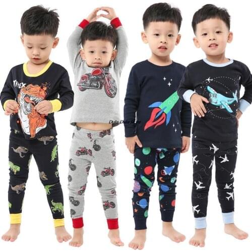 Cotton Soft Kids Pajama Cartoon Children Clothes Spring Autumn Long Sleeve Toddler Girls Pyjama O-neck Casual Baby Boys Clothing