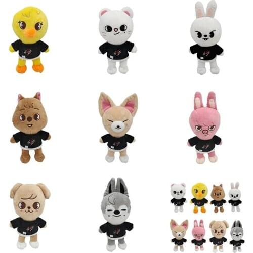 20cm Skzoo Plush Toys Stray Kids Cartoon Stuffed Animal Plushies Doll Wolf Chan Leebit Fox.ny Jiniret Puppym Kids Fans Gift