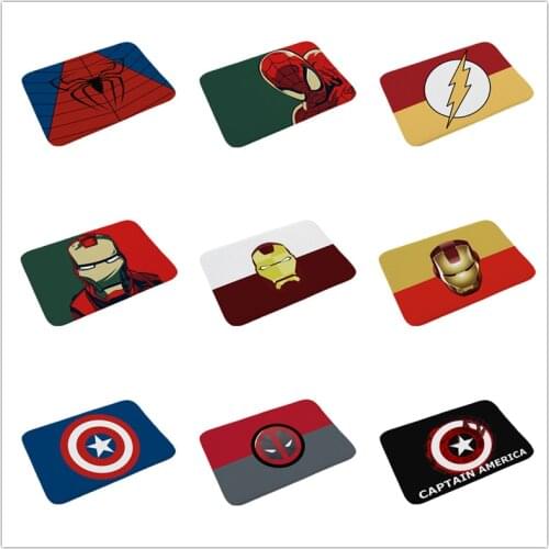 Disney Marvel The Avengers Plush Carpet Door Mat Marvel Captain America Iron Man Spiderman Super Hero Rug Floor Pad Mats Gifts