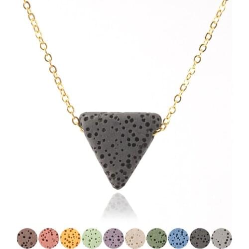 Natural Volcanic Rock Pendant Volcanic Stone Wild Heart Shaped Triangle Egg Shaped Pentagonal Necklace Bracelet Jewelry Pendant