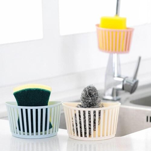 Holder Hanging Plastic Kitchen Bathroom Gadget Storage Organizer Drain Baskets Small Wash Sponge Sink Holder Storage Baskets