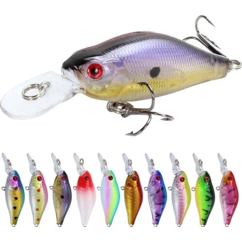 10pcs/lot Crankbait Fishing Lure 7cm 8.1g Crankbait Artificial Plastic Hard Bait Japan Wobblers Pesca Carp Pike Fishing Tackle