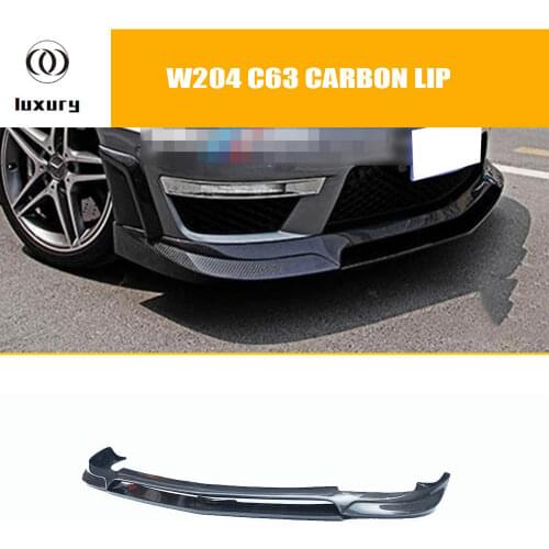 C63 Carbon Fiber Front Bumper Chin Lip Protector for Benz W204 C63 Amg Coupe & Sedan Facelift 2012 2013 2014