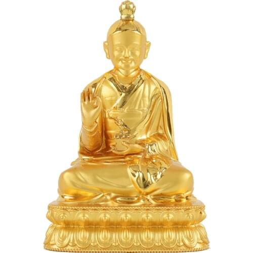Renzhen Jinmei Lamba Patriarch Bodhisattva Small Buddha Statue Jimei Limba Gilded 8cm