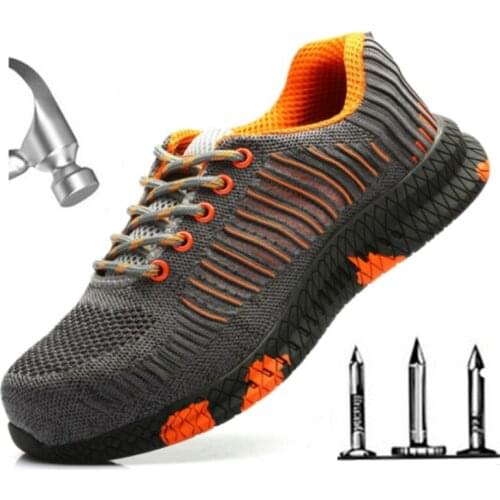 Luxury brand summer lightweight steel toecap men women work & safety boots breathable male female shoes plus size 36-46