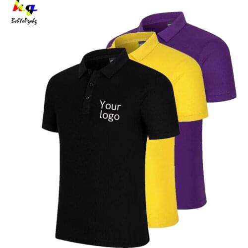 Customized/printed DIY logo polo shirt for men and women with printed logo picture short-sleeved advertising shirt