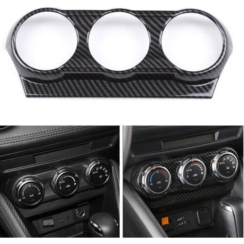 Carbon Fiber Interior Air Condition Outlet Panel Cover Trim for Mazda CX-3 CX3 2015-18
