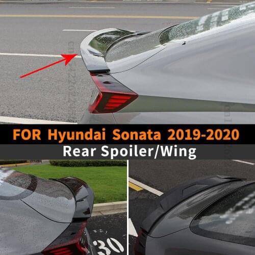Roof Rear Spoiler Wing Carbon Fiber Modification Splitter Diffuser Body Kit Refit Trunk Spoiler For Hyundai Sonata 2019 2020
