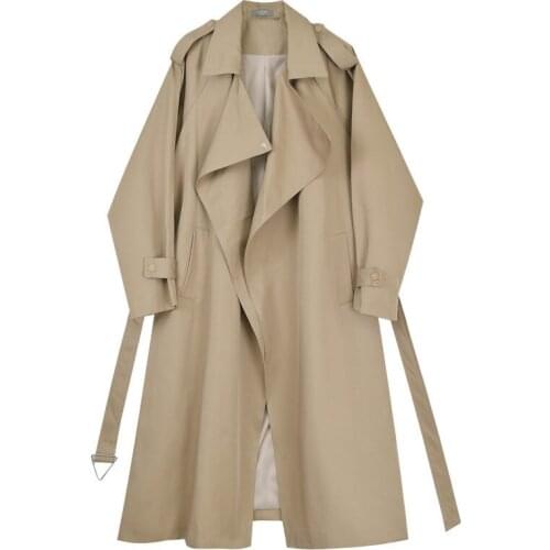 Women Casual Long Trench Coat With Sashes England Style Women Windbreaker 2021 Classic Chic Office Ladies Outerwear Abrigo Mujer
