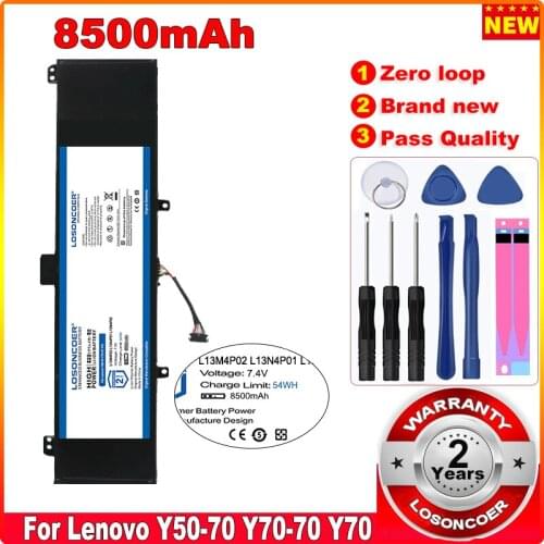 8500mAh L13M4P02 Laptop Battery for Lenovo Y50-70 Y70-70 Y70 121500250 Tablet L13M4P02 L13N4P01 L13M4P02 Battery 7.4V 54Wh