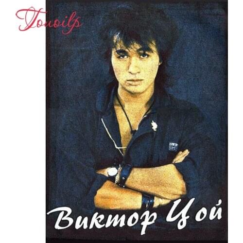 Diamond Embroidery Russian Viktor Tsoi Needlework 5D DIY Diamond Painting Flower sea Full Square Rhinestone Mosaic Decor