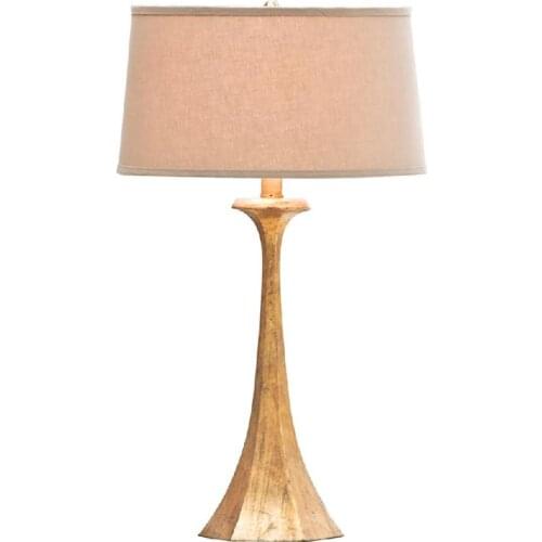American gold leaf old creative table lamp European style living room bedroom villa dining room study decorative table lamp