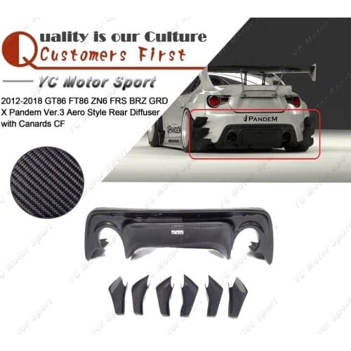Car Accessories Carbon Fiber GRD X PD Ver.3 Aero Style Rear Diffuser with Canards Fit For 2012-2016 GT86 FT86 ZN6 FRS BRZ