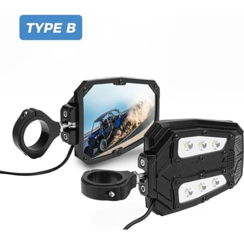 UTV Rear View Side Mirrors w/ LED Light 1.5"-2" for can am maverick x3 for polaris rzr S 800 900 1000 xp for Arctic Cat