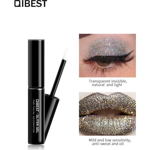 QIBEST quick-drying glitter glue sequin primer waterproof glitter eye shadow glue glitter powder lasting special glue