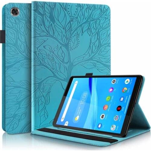 3D Tree Embossed Tablet Case For Lenovo Tab M8 HD TB-8505F 8505X Wallet Stand Cover