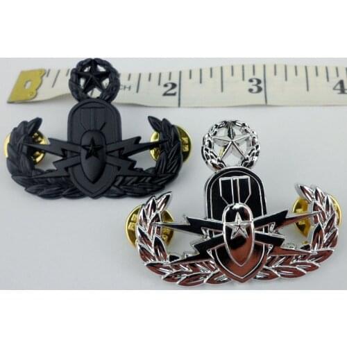 TWO US NAVY MASTER EXPLOSIVE ORDNANCE DISPOSAL EOD BADGE INSIGNIA PIN