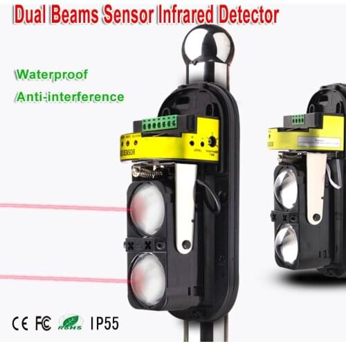 20M~150M Dual Beam Sensor photocells Active Infrared Intrusion Detector Safety Window Wall Barrier IR Outdoor Motion Alarm