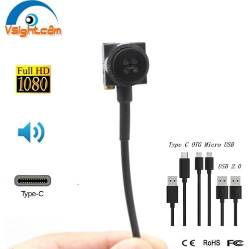 HD 1080P Mini USB Camera 15*15mm Button Type C OTG Camera Android CCTV Security Camera With Audio