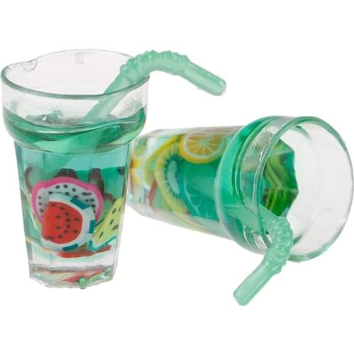 Fruit Lemon Simulation Mini Drink For Dollhouse Miniature Toy 1/12 Scale 1:12 Milk Tea Drink Doll Food Kitchen Accessories