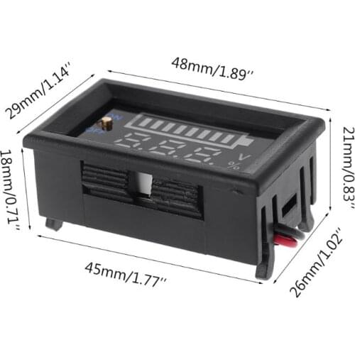 A5KD 12V Car Lead Acid Battery Capacity Indicator Voltmeter Power Tester with Switch
