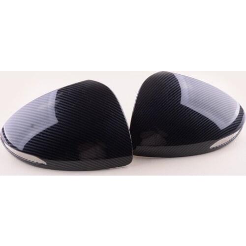 2Pcs Black Car Rearview Mirror Cover Trim ABS Styling Fit for Hyundai Sonata 2020 2021 Carbon Fiber Style