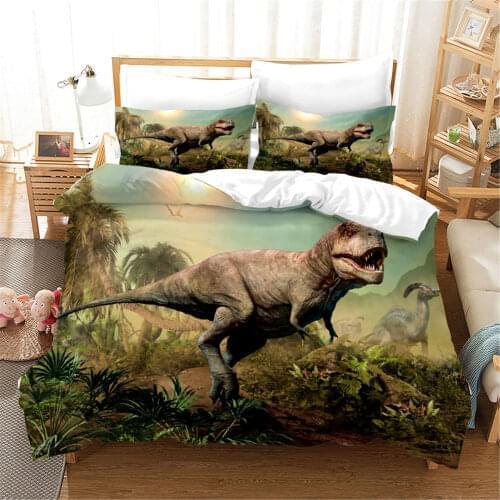 3D HD Dinosaur Printing Bedding Set Cartoon Dinosaurs Bed Set Decor Design Bedclothes Children Duvet Cover Set