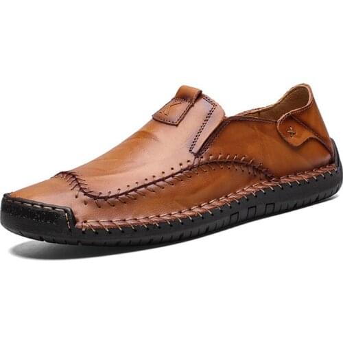 Footwear solid casual shoes men flats spring artificial leather slip-on sewing adult comfoatable sneakers man shoes high quality