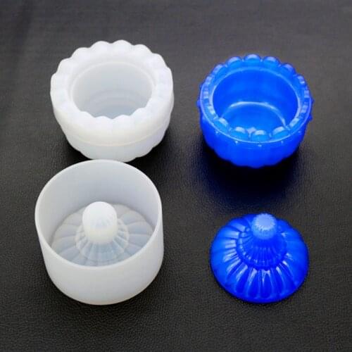 Round storage box silicone mold jewelry box, gypsum, epoxy clay and other handmade, decorative tools
