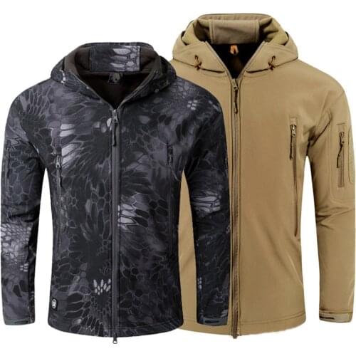 Fly Fishing Jacket Hunting Winter Coat Warm Clothes with Hood Camouflage Waders Thick Soft Shell Lurker Shark Outdoor Colthing