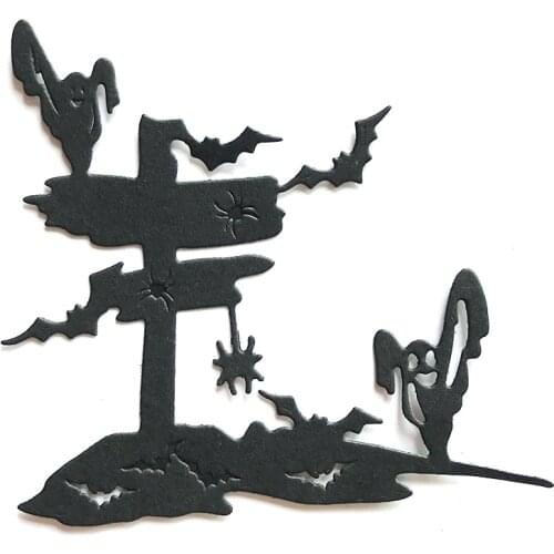 MEET HUANG Halloween Tree Sign Metal Cutting Dies for DIY Scrapbooking Album Paper Cards Decorative Crafts Embossing Die Cuts