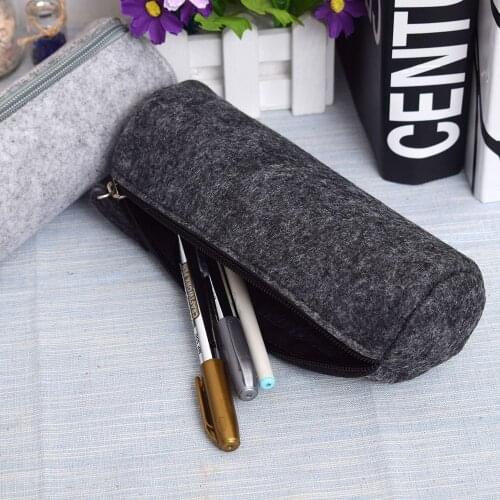 Fashion Round Square Felt Makeup Cosmetic Bag Brush Pen Pencil Case Pouch Box