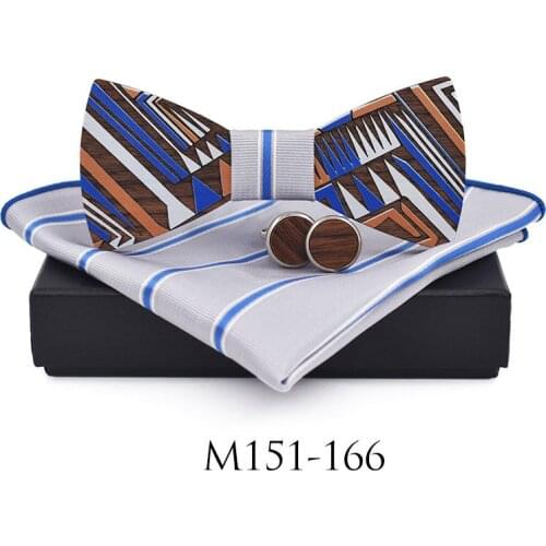 Fashion Pocket Square Wood Men Gifts Men Ties Neckties Set Luxury Tie Men Accessories Hankerchief Bow Ties