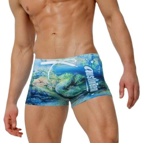 AustinBem Swimwear Men The Mythological Printing Swim Short Gay Men Swim Briefs swimwear suit beach breif sexy pants