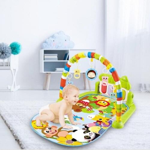 Musical Baby Play Mat Play Piano Activity Gym with Hanging Toys Developing Mat Baby Room Crawling Pad Folding Mat Baby Carpet