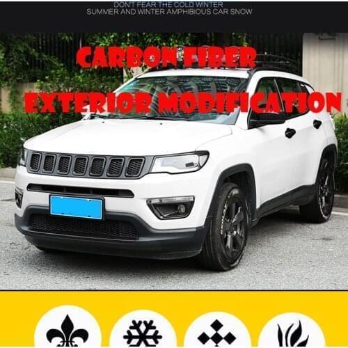Car Outer Door Bowl Handle Sticker For Jeep Compass 2017 2018 2019 2020 Protective Cover Modification Auto Accessories