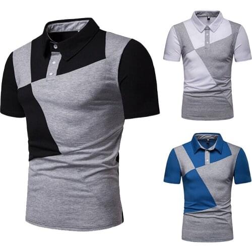 2019 new summer mens color matching fashion short-sleeved POLOT shirt mens clothing polo shirt men S-XXL