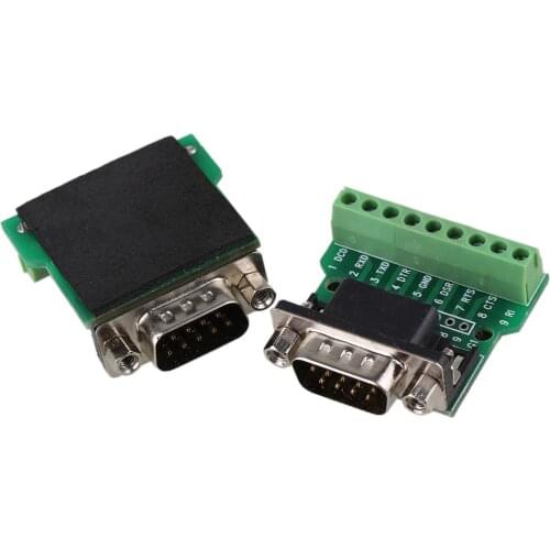 DB9 Male Adapter 9pin Solderless Connectors Terminal Female Male Adapter Connector Breakout Board