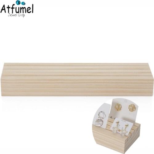 Fashion Earrings Jewelry Display Stand Nature Wood Earring Card Rack Large Stud Jewelry Organizer Holder Card Storage Stand