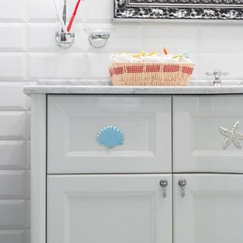 Dresser Knobs Starfish Drawer Cabinet Knobs Kitchen Cupboard Knobs Decorative Handle Retro Ocean Wind Cast Iron Handle