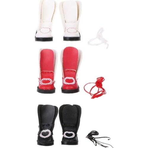 Handmade Exquisite Heart PU Leather Doll Boots For Blythe Doll Shoes 1/6 Doll